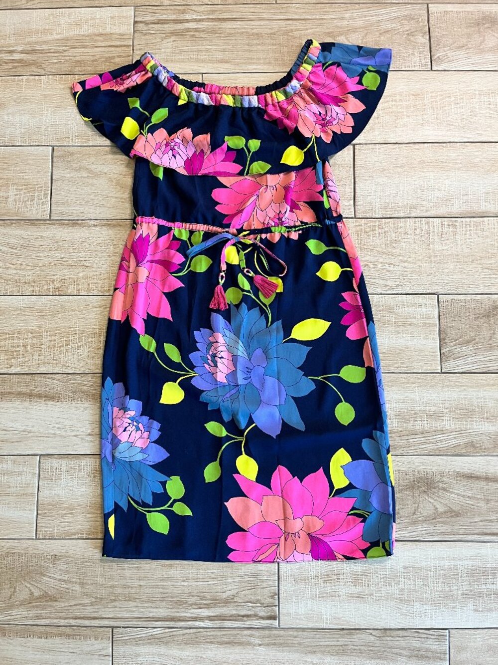 Womens Trina Turk Blue Floral Mini Dress - XS